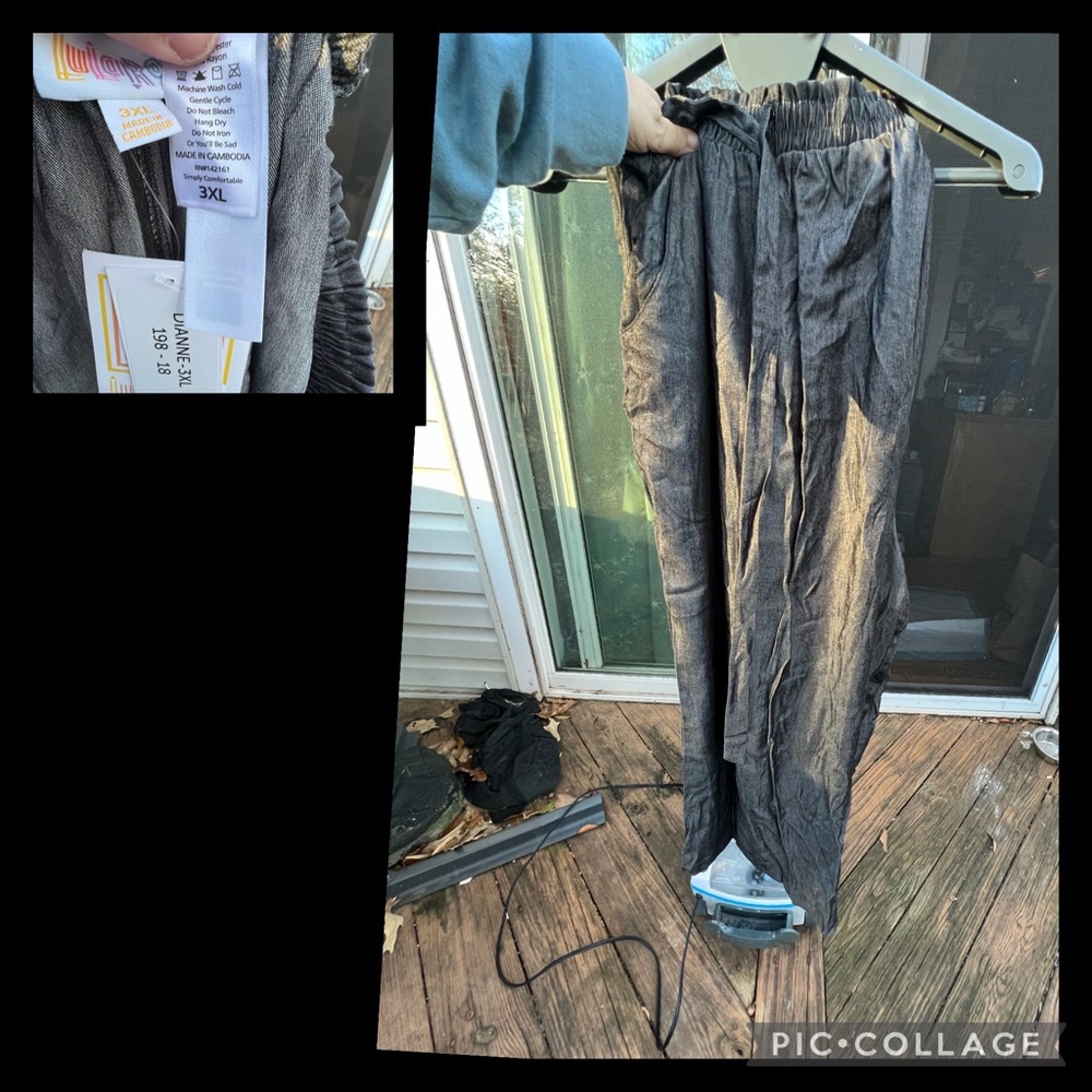 Paper bag waist dress pants. Size 3X but fits bigger style:Dianne